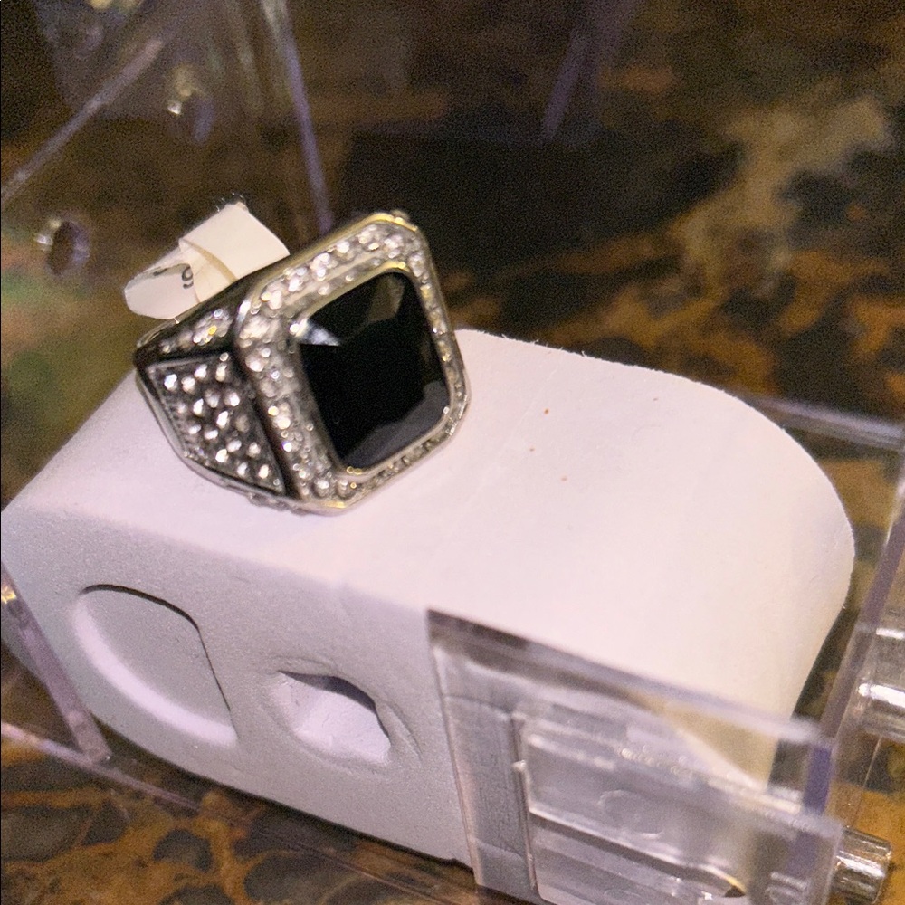 Black And Silver Statement Ring - image 1